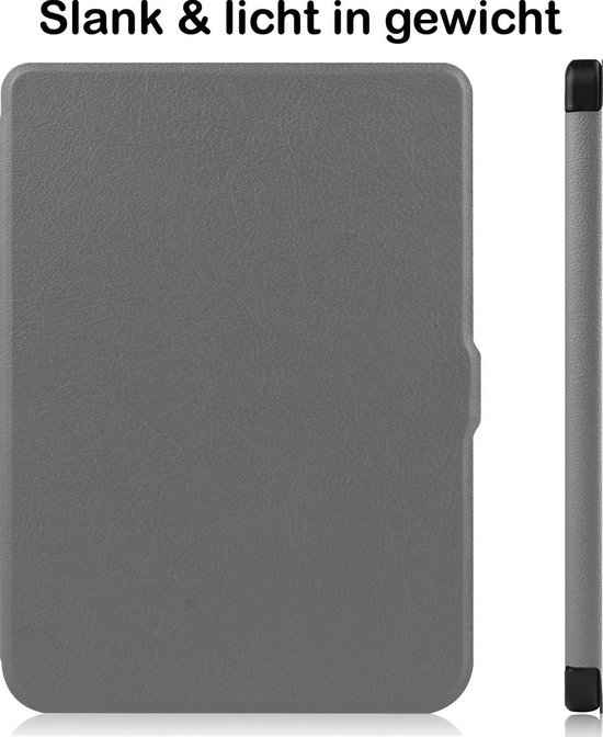 Hoesje Geschikt voor Kobo Nia Hoesje Luxe Bescherm Case - Hoes Geschikt voor Kobo Nia Hoes Book Cover - Grijs van Hoesje  — afbeelding 4
