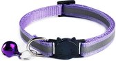 Kattenhalsband met belletje - Paars - Nylon - Halsband - Kitten - Kat - Poes - Halsbandje - Halsbandjes - Halsbanden