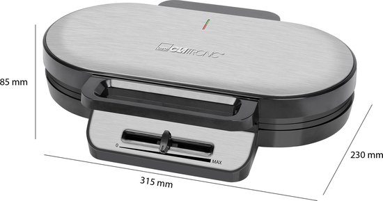 Clatronic WA 3745 - dubbel wafelijzer - RVS afwerking van Clatronic — afbeelding 2