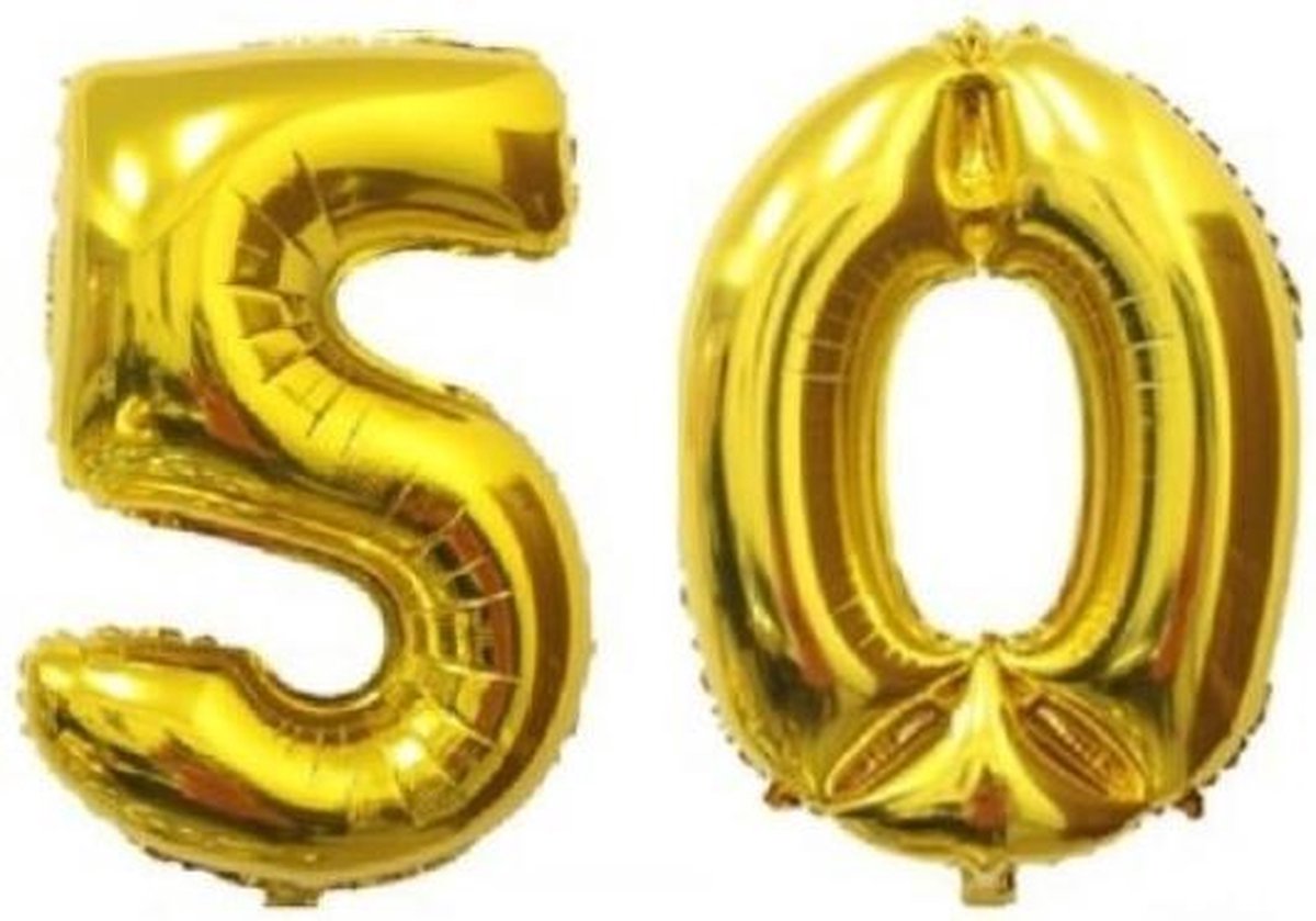bol.com | 50 jaar Getrouwd Folie Ballonnen Goud - Gouden Huwelijk