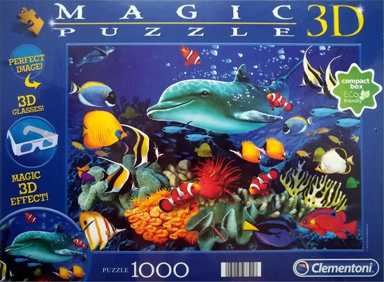 Betekenis buiten gebruik Rauw Clementoni 3D Magic Puzzel - Dolphin Reef - 1000 Stukjes | bol.com