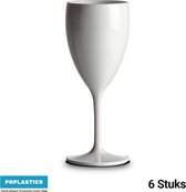 6x Witte Onbreekbare Wijnglazen 34cl - Uit Polycarbonaat Plastic - Vino Glas - Erg Trendy - PGplastics