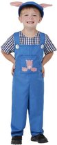 Smiffys Kinder Kostuum -Kids tm 4 jaar- Toddler Country Piggy Blauw