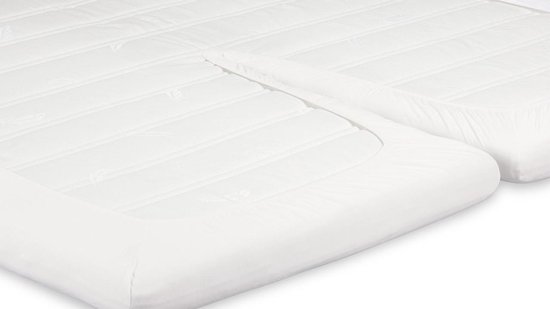 Beter Bed Select Jersery Drap-housse pour surmatelas fendu - 100% Coton - 200 x 200/210/220 cm - Blanc cassé
