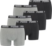 Puma Basic Boxershort 6-Pack Grijs/Zwart