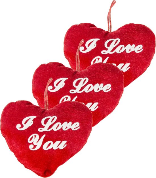 Gewend aan bellen snijden 8x stuks pluche hartje rood met tekst I love you - Valentijnsdag/moederdag  cadeaus en... | bol.com