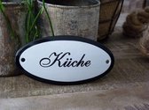 Emaille deurbordje ovaal 'Küche'