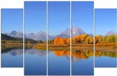 Schilderij , Grand Teton National Park ,Multikleur ,4 maten , 5 luik , wanddecoratie , Premium print , XXL