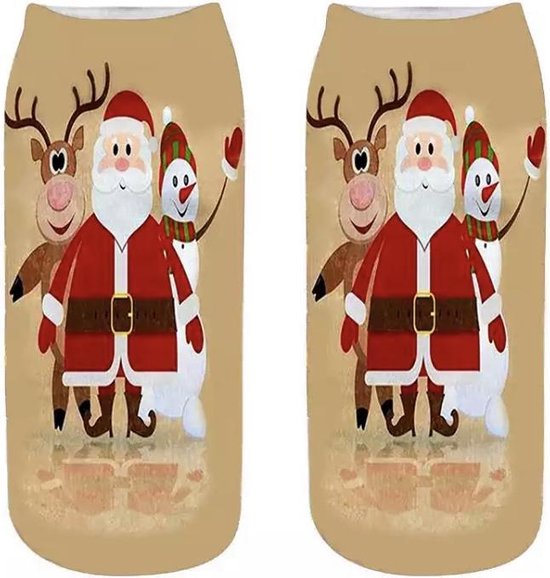 Kerst thema enkelsokken - Winter thema enkelsokken - Kerstsokken Unisex maat 36 - 41