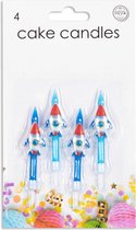 Wefiesta Raketkaarsjes 5,9 Cm Wax Blauw 4 Stuks