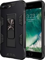 HB Hoesje Geschikt voor Apple iPhone 6 Plus, 6s Plus, 7 Plus & 8 Plus Zwart - Magnetic Kickstand Armor Case