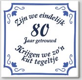 Huwelijk cadeau | Zijn we eindelijk 80 jaar getrouwd krijgen we zo'n kut tegeltje | Tegeltje spreuk 80 jaar getrouwd| Spreuktegels | Cadeau  80 jaar getrouwd