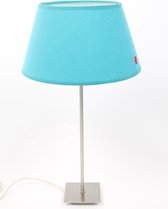 Tafellamp - aqua - rond- lamp met kap - H 58 cm