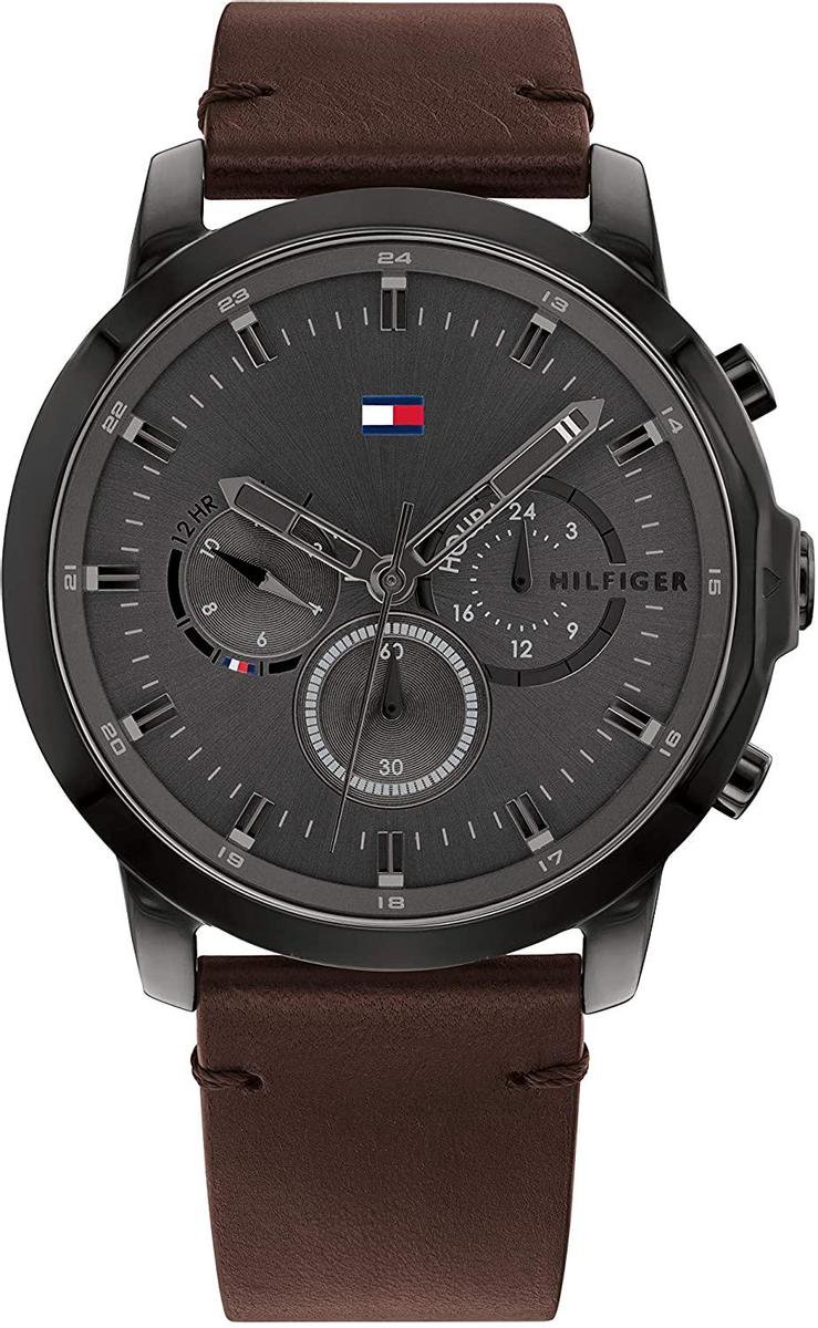 Tommy Hilfiger - 1791799 Horloge - Mannen - Bruin- Leer - Ø 46 mm