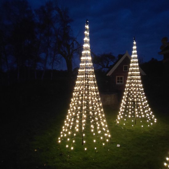 beginsel Moet Bespreken Vlaggenmast Kerstboomverlichting - 4 meter - 432 LED - Warm wit - Incl.  mast | bol.com