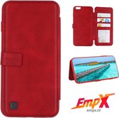 Puloka Apple iPhone X/10/iPhone xS TPU/Kunstleer Rood Flip hoesje