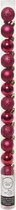 28x Kleine bessen roze kunststof kerstballen 3 cm - glans/mat/glitter - Kerstversiering bessen roze