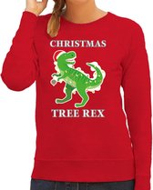 Christmas tree rex Kerstsweater / foute Kersttrui rood voor dames - Kerstkleding / Christmas outfit XL