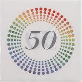 40x Leeftijd 50 jaar themafeest/verjaardag servetten 33 x 33 cm confetti - Papieren feest wegwerp tafeldecoraties