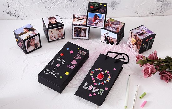 zitten getrouwd telefoon Explosion Box – Vaderdag cadeau - Fotoalbum – Foto doos – DIY – Liefdes  Cadeau -... | bol.com