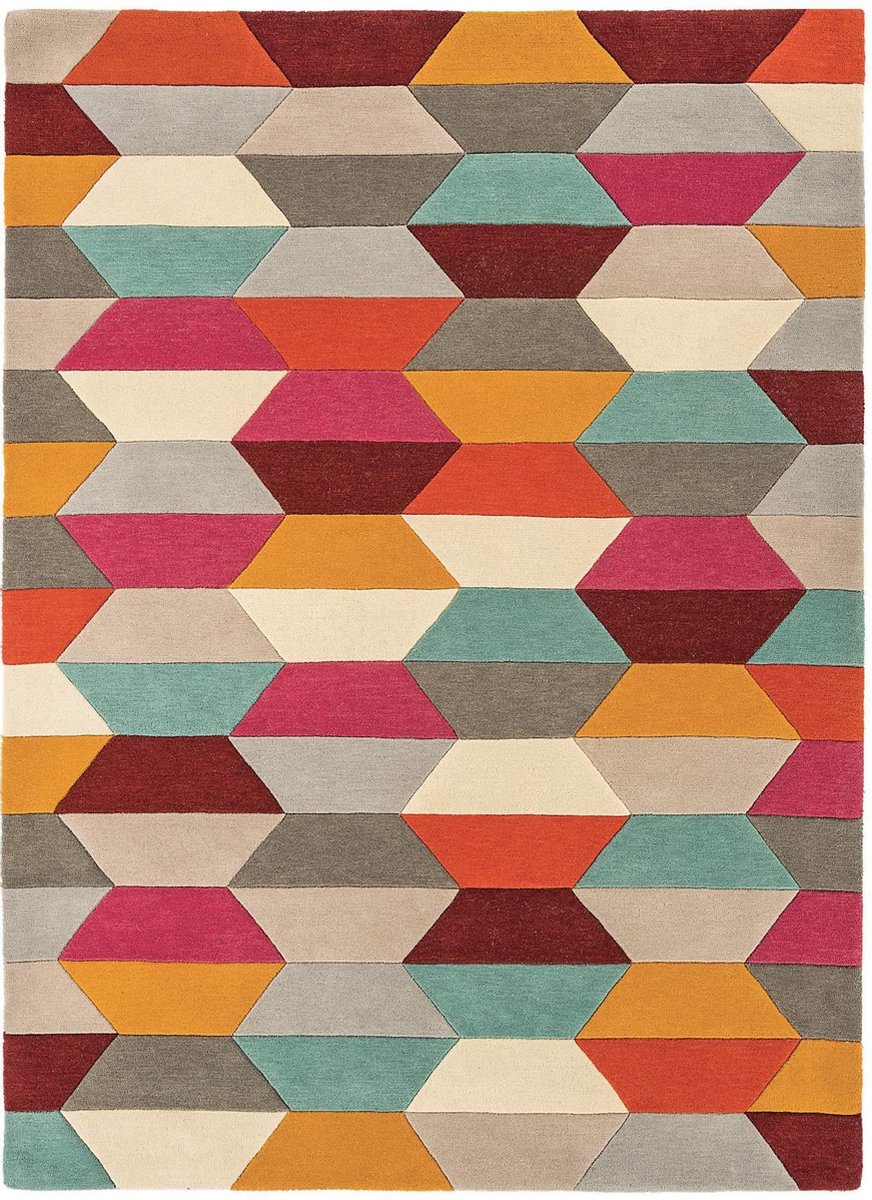 Eazy Living Easy Living - Funk-Honeycomb-bright Vloerkleed - Rechthoek - Laagpolig Tapijt - Modern - Meerkleurig, foto 2