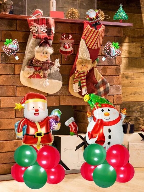 Ballonnen set - Kerst - Merry Christmas - Kerstman - Sneeuwpop -  Kerst decoratie - 26 delig