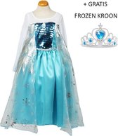 Frozen Elsa jurk - 116/128 (130) - Elsa + Gratis ketting