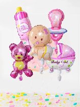 Ballonnen set - Baby - Dochter - Meisje - Roze - Babygirl - 7-delig