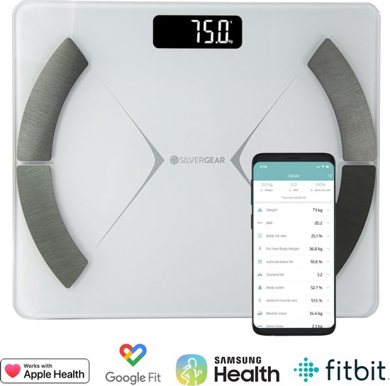 Silvergear - Smart Scale met lichaamsanalyse - App - Wit