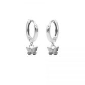 Karma hinged hoops symbool butterfly zilver M3007HIN
