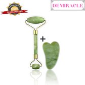 Demiracle Jade Face Roller & Gua Sha Schraper – Gezichtsmassage – Massagetools – Massage  - Ontspanning – Kwaliteit