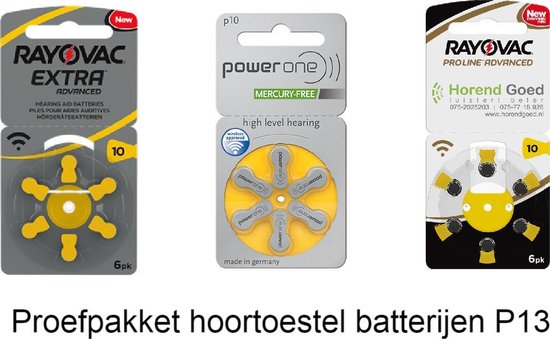 Hoortoestel batterijen - P10 - Geel - Probeerpakket - Welke batterijen zijn  het beste | bol.com