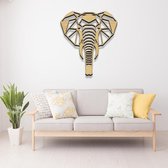 OLIFANT | Hout | Large | 70x62 cm | Muur- en Wanddecoratie