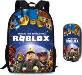 Simple Lifestyle® Roblox rugzak- Kinder rugtas en Pennen Etui - Blauw Schooltas - 16 liter - 3 ritsvakken