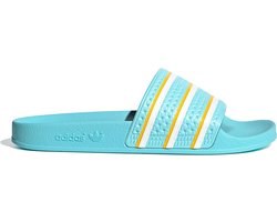 adidas Slippers - Maat 37 - Unisex - licht blauw/wit/geel | bol