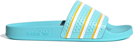 monteren Integreren Nauwkeurig adidas Slippers - Maat 37 - Unisex - licht blauw/wit/geel | bol.com