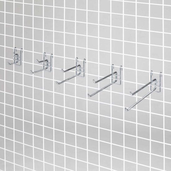 IGNPION 35 stuks rasterpaneel haken, 5 cm retail muur rooster display haken voor display stand rek, draad rooster accessoires hangers voor winkel