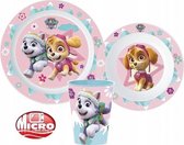 Paw Patrol Skye en Everest 3 delig magnetron ontbijtset