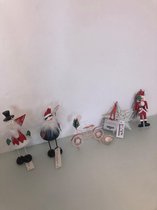 kerstbeeldjes divers staand en ophangend - set van 5 stuks