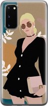 Samsung Galaxy S20 hoesje siliconen - Abstract girl - Soft Case Telefoonhoesje - Print / Illustratie - Multi