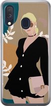 Samsung Galaxy A40 hoesje siliconen - Abstract girl - Soft Case Telefoonhoesje - Print / Illustratie - Multi