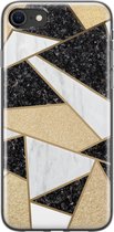 iPhone SE 2020 hoesje siliconen - Goud abstract - Soft Case Telefoonhoesje - Print / Illustratie - Transparant, Goud