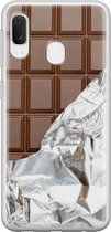 Samsung Galaxy A20e hoesje siliconen - Chocoladereep - Soft Case Telefoonhoesje - Print / Illustratie - Bruin
