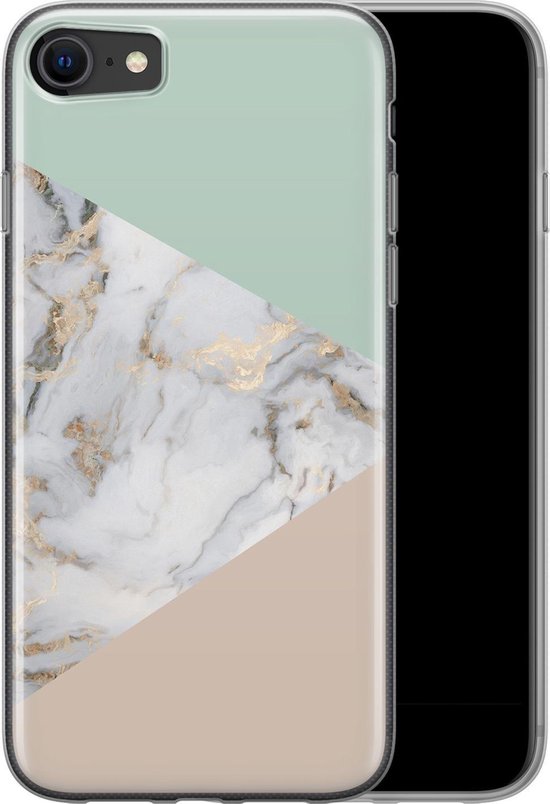 De gasten Faeröer vergeetachtig iPhone SE 2020 hoesje siliconen - Marmer pastel mix - Soft Case  Telefoonhoesje -... | bol.com