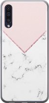 Leuke Telefoonhoesjes - Hoesje geschikt voor Samsung Galaxy A70 - Marmer roze grijs - Soft case - TPU - Marmer - Roze