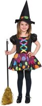 Witbaard Verkleedjurk Feestelijke Heks Polyester Zwart Maat 92-110