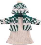 Poppenkleding winter set meisje: Gebreide jurk, vestje en muts voor babypop of pop tot 43CM