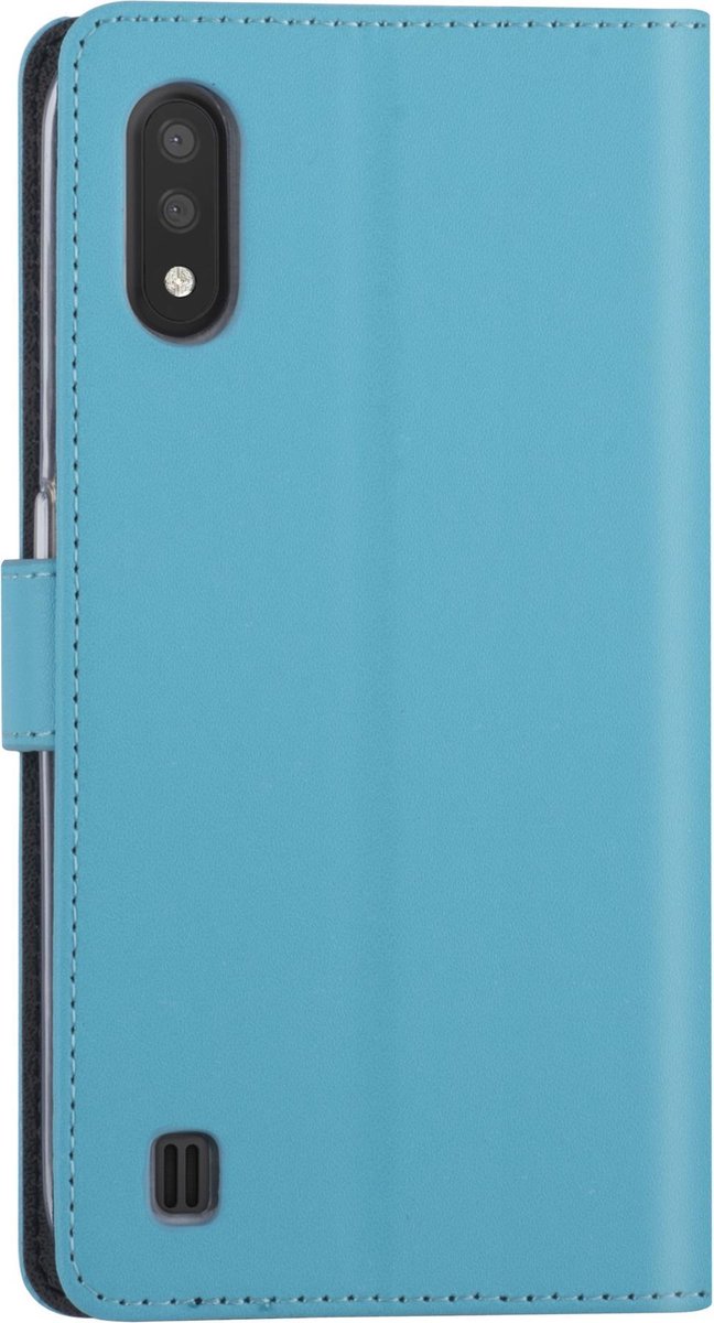 LichtBlauw hoesje Samsung Galaxy A01 - Book Case - Kaarthouder (A015F)