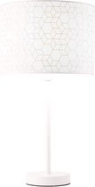 BRILLIANT Galance tafellamp grote witte binnenverlichting, tafellampen, decoratief | 1x A60, E27, 40W, geschikt voor normale lampen (niet inbegrepen) | A ++ | Edel structuurscherm gemaakt van