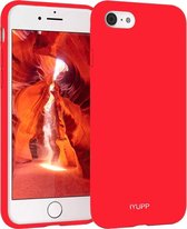 IYUPP Siliconen telefoonhoesje geschikt voor Apple iPhone 7 / 8 / SE 2020 Hoesje Rood - Shockproof